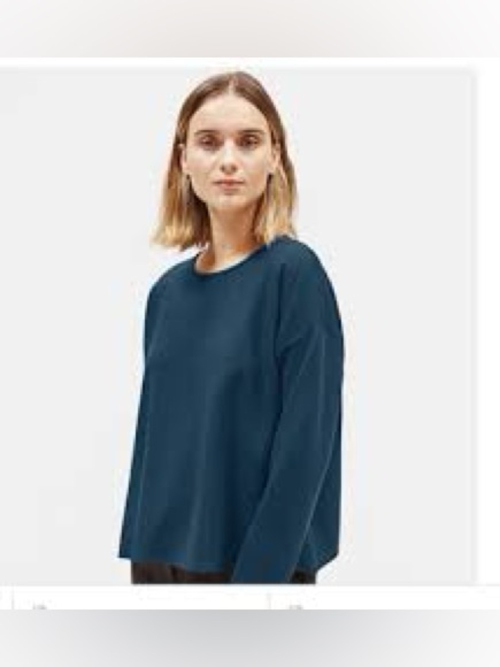 Eileen Fisher Women's Relaxed tencel box Crewneck Top - Teal Blue size large